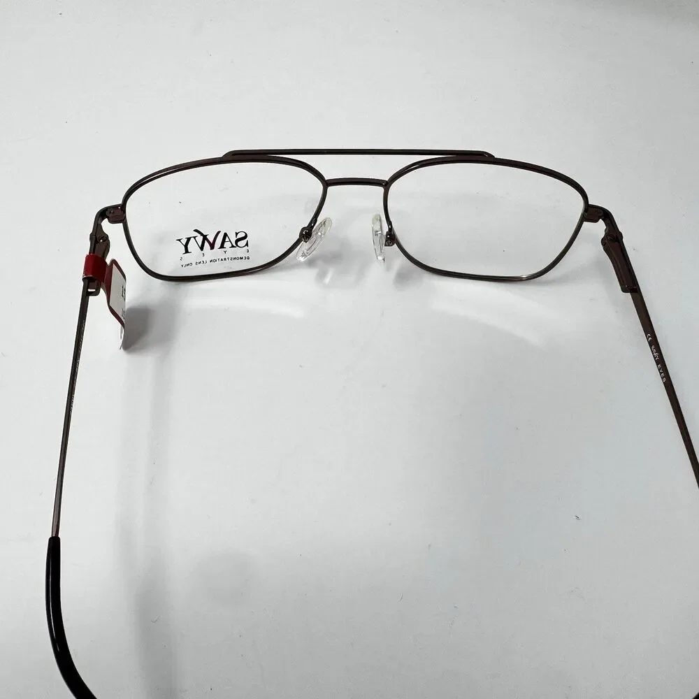 Savvy Eyes 227 BRN Brown Eyeglass Frames 54-16-140 Demo Lenses